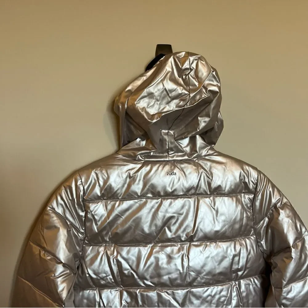 Zuda Quilted Pearlized Puffer Jacket with Hood